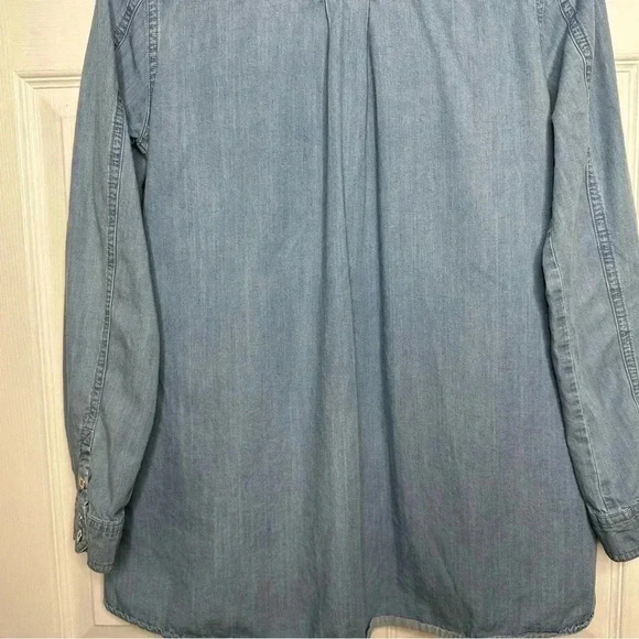 Honey Belle Tencel Shirt Button Up Collared Front Pocket Size Small - Picture 16 of 16